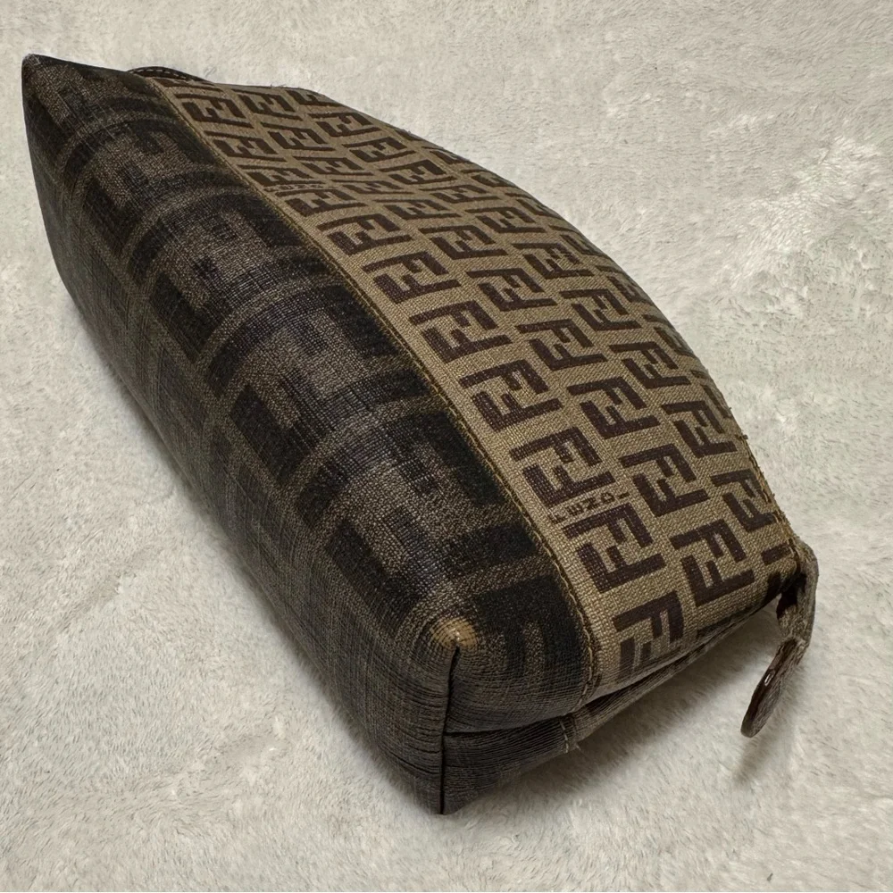 Vintage Fendi Zucca FF Monogram Cosmetic Pouch Brown - Picture 7 of 17
